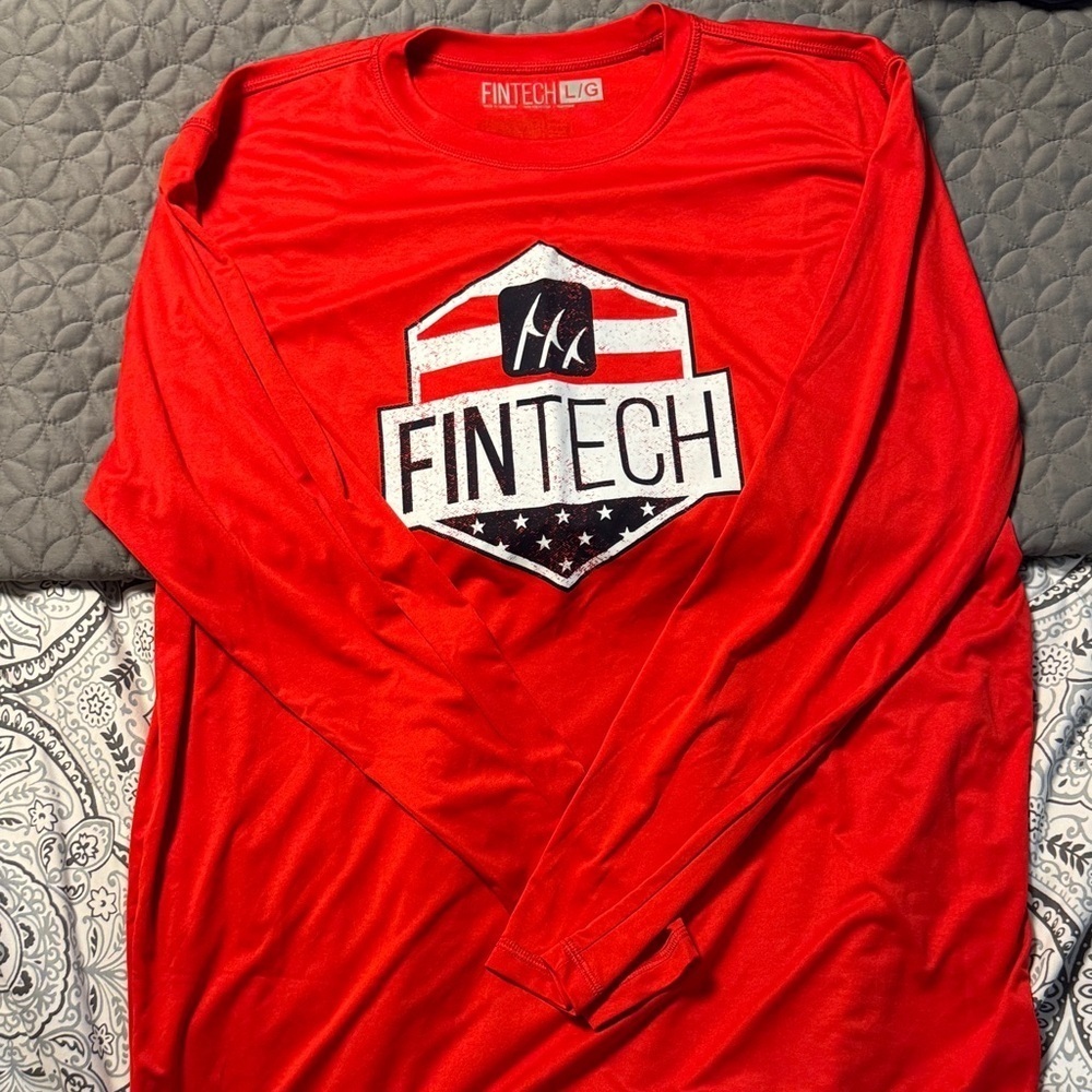 Fintech Men's Vibrant Red Long Sleeve Tee